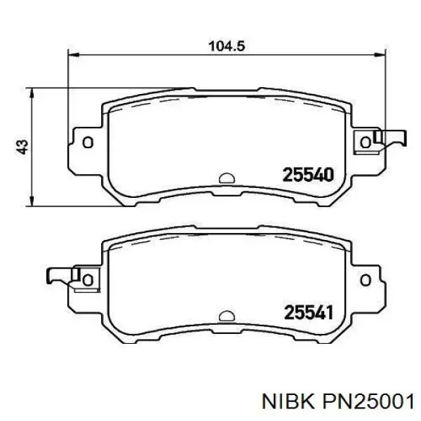 Колодки дисковые  Nibk PN25001 цена, от 29.14 USD