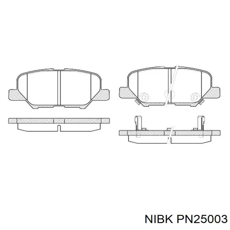 PN25003 Nibk Колодки тормозные дисковые комплект
