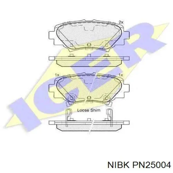 PN25004 Nibk Колодки тормозные дисковые комплект