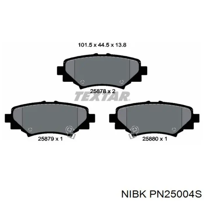 Задние тормозные колодки PN25004S Nibk