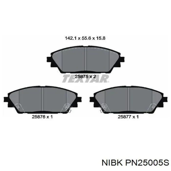 Передние тормозные колодки PN25005S Nibk