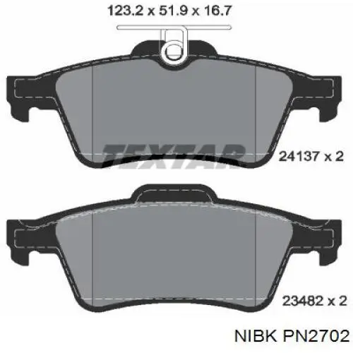 Купить PN2702 Nibk Колодки тормозные задние, дисковые