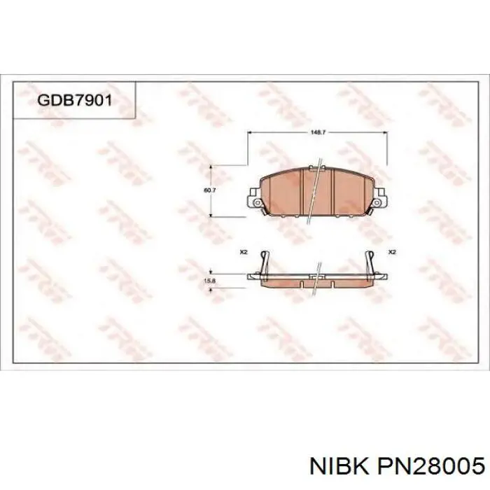 PN28005 Nibk Колодки передние