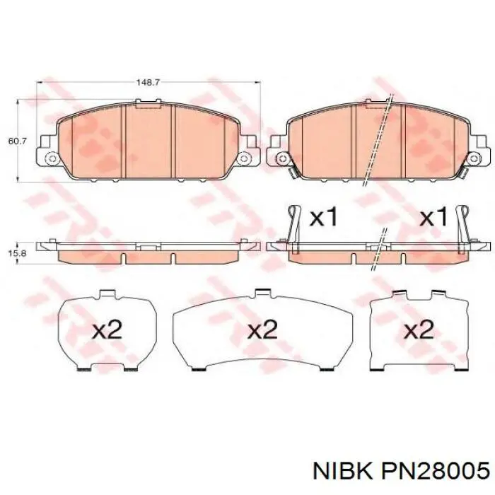 PN28005 Nibk Колодки передние