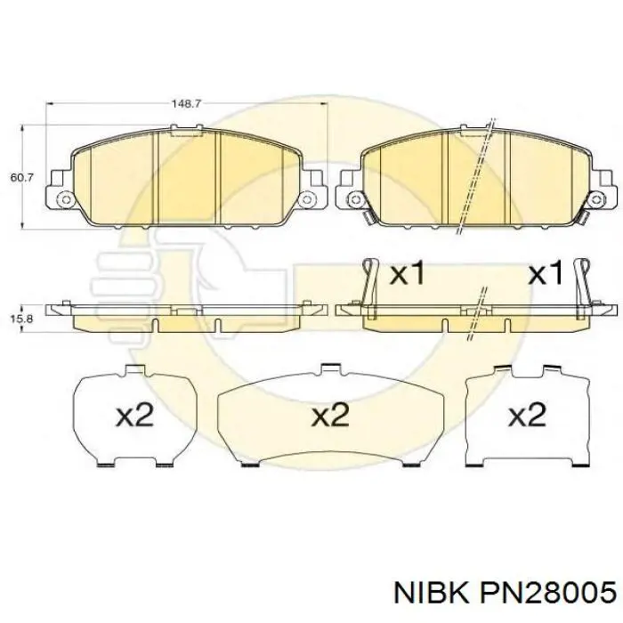 Передние тормозные колодки PN28005 Nibk