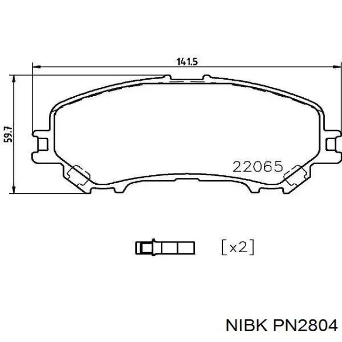 Передние тормозные колодки PN2804 Nibk