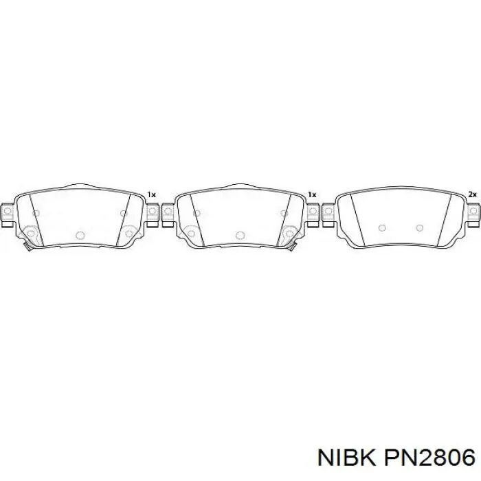 Купить PN2806 Nibk Колодки тормозные задние, дисковые