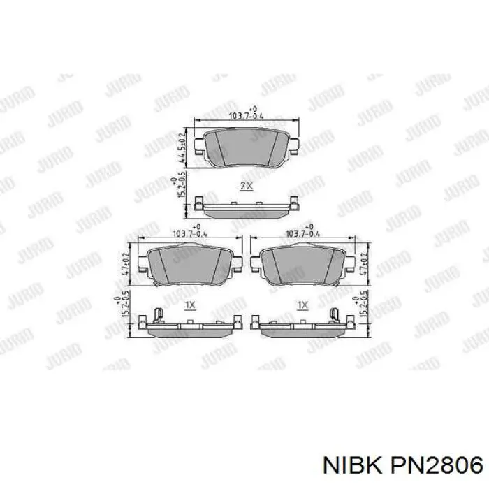 Задние тормозные колодки PN2806 Nibk