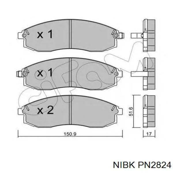 Тормозные колодки Nibk PN2824