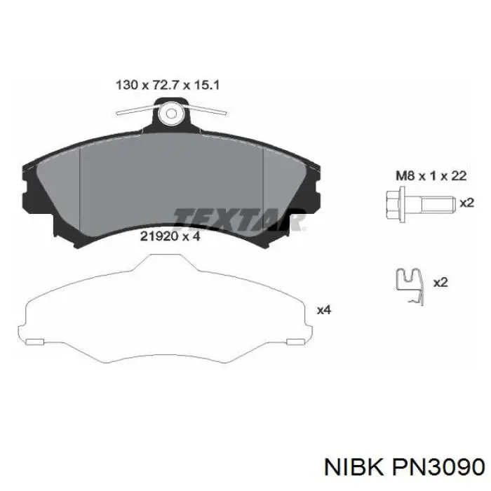 PN3090 Nibk Колодки передние