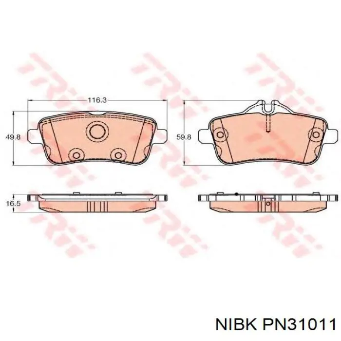 Купить PN31011 Nibk Колодки тормозные задние, дисковые
