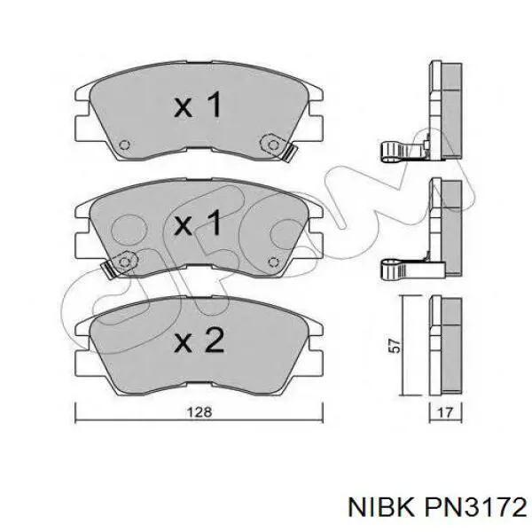Купить PN3172 Nibk Колодки тормозные