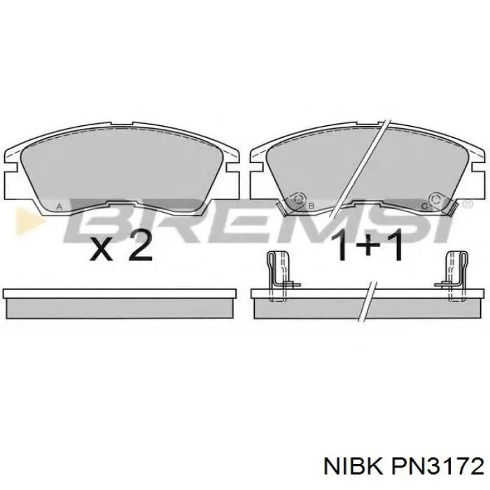 Тормозные колодки Nibk PN3172