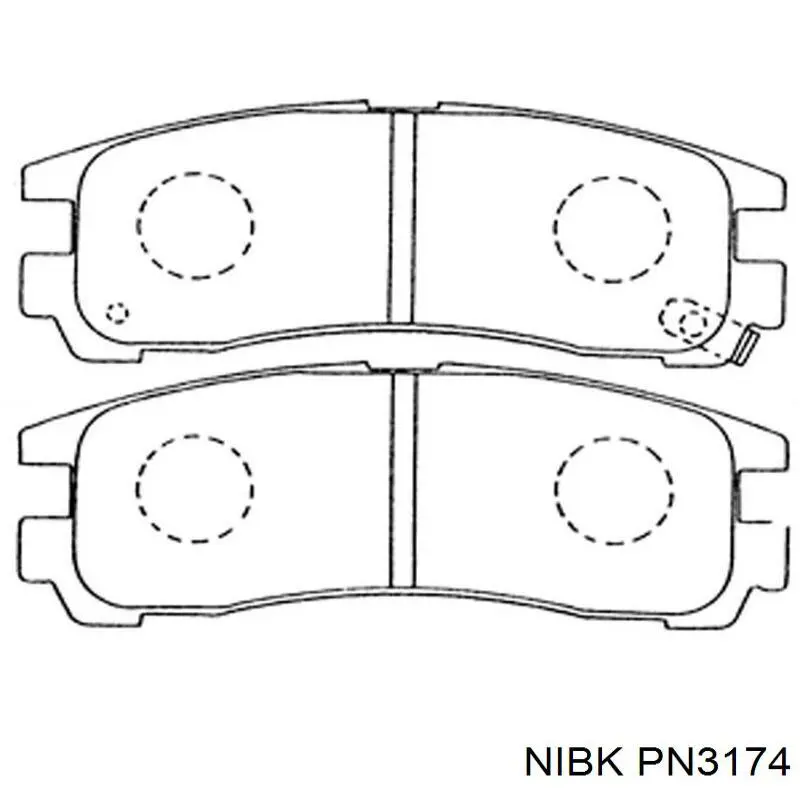 Задние тормозные колодки PN3174 Nibk