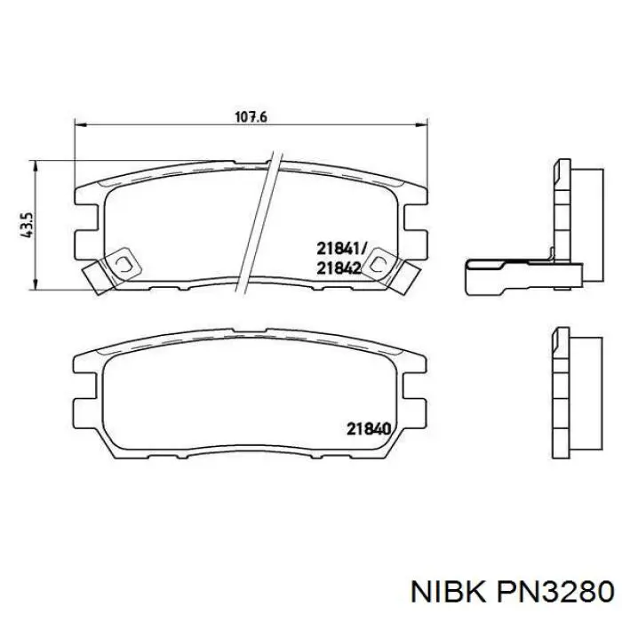PN3280 Nibk Колодки тормозные дисковые комплект
