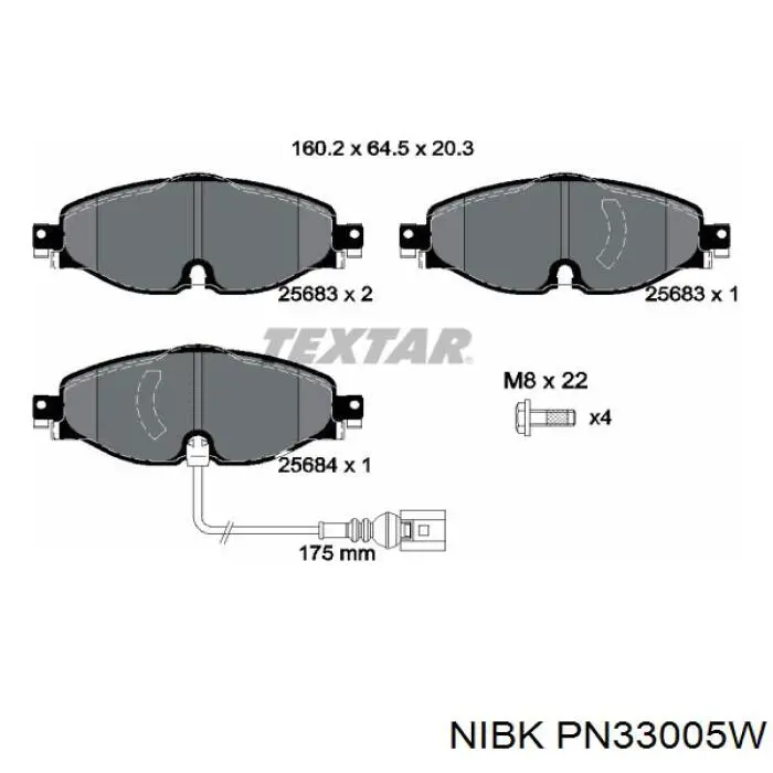 Колодки Nibk PN33005W цена, от 54.96 USD