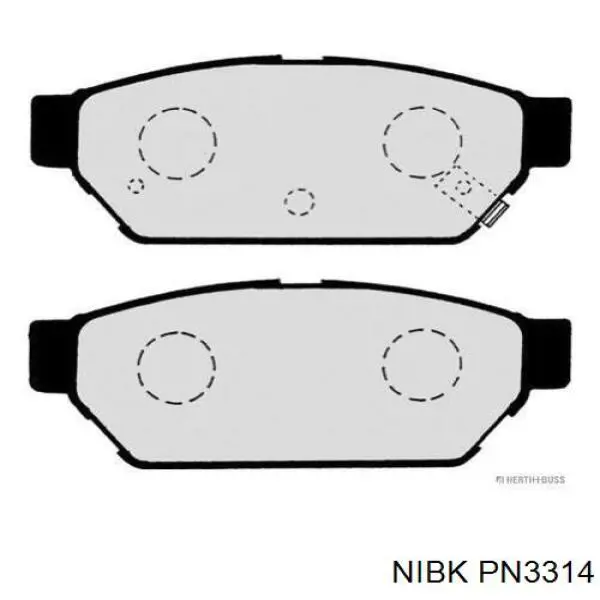 Купить PN3314 Nibk Колодки тормозные задние, дисковые