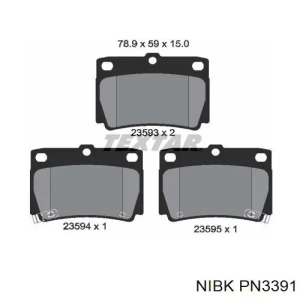 PN3391 Nibk Колодки тормозные дисковые комплект