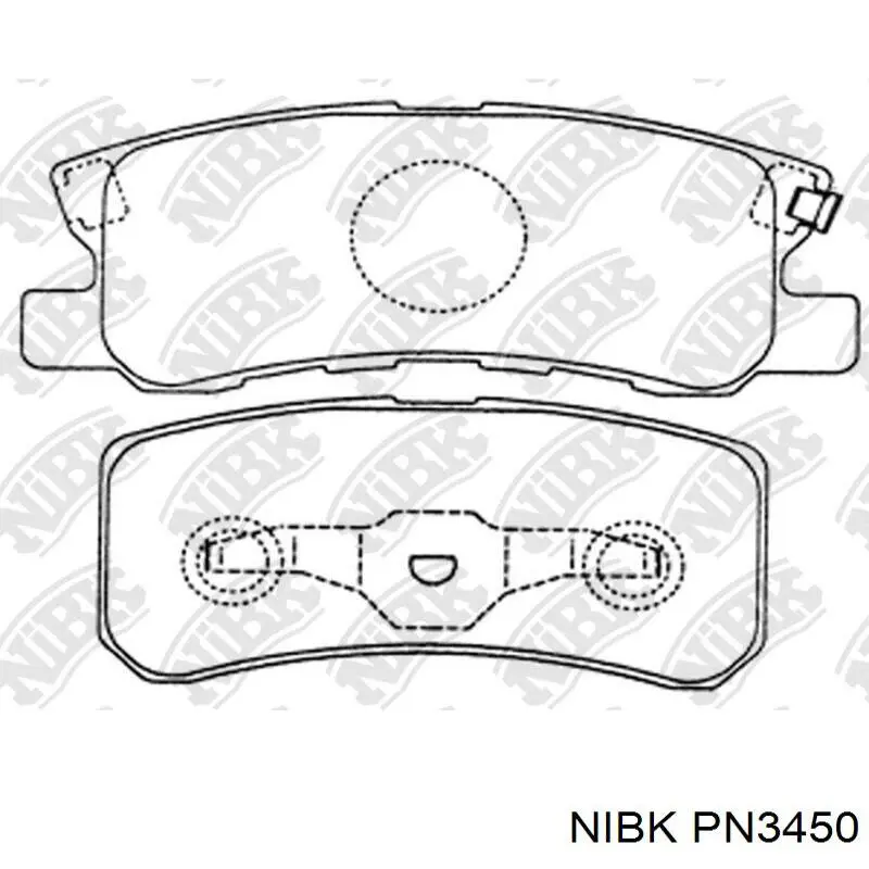 Задние тормозные колодки PN3450 Nibk