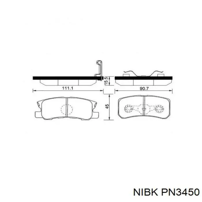 PN3450 Nibk Колодки тормозные дисковые комплект