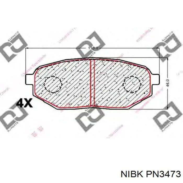 Купить PN3473 Nibk Колодки тормозные