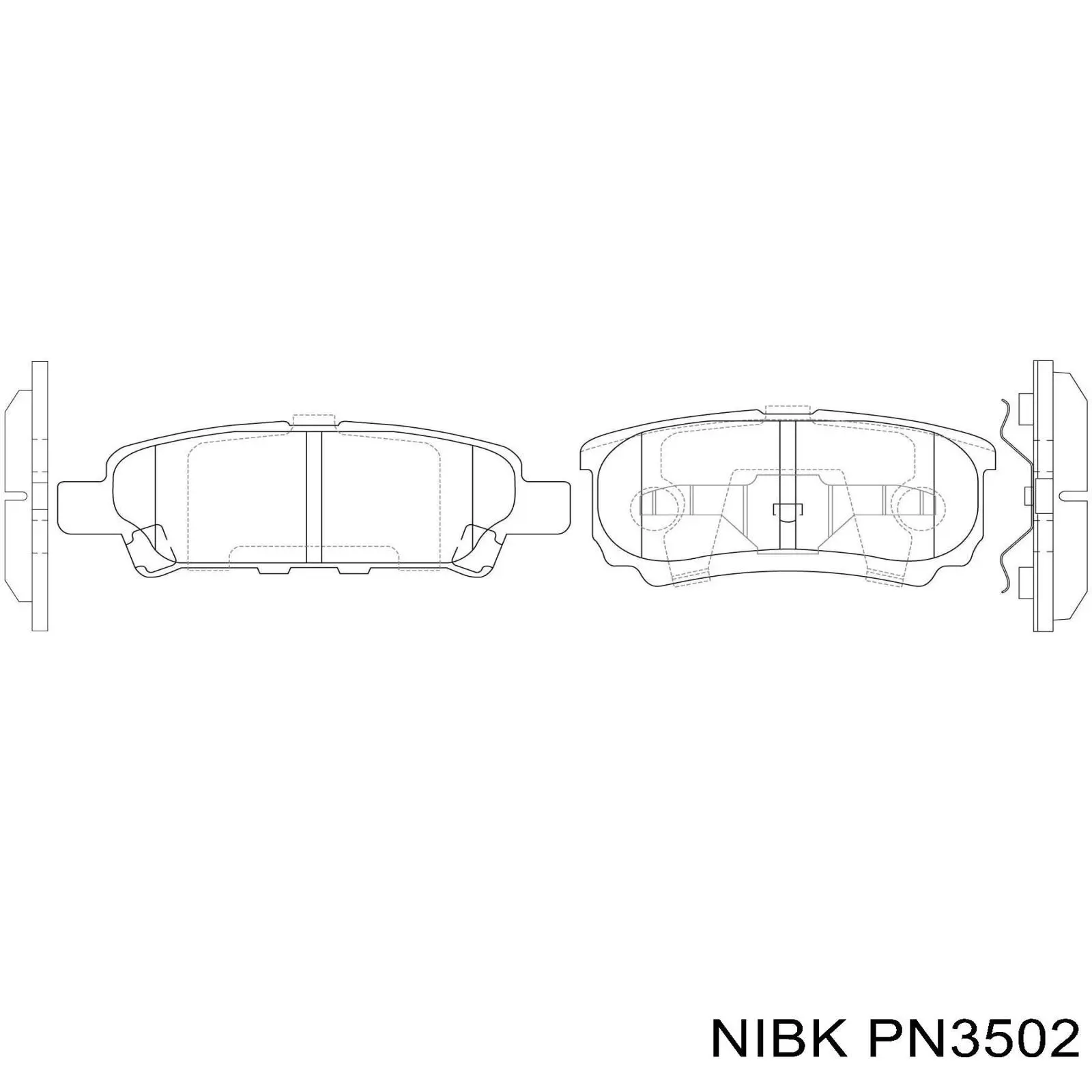 PN3502 Nibk Колодки тормозные дисковые комплект