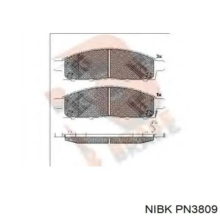 Передние тормозные колодки PN3809 Nibk