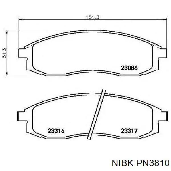 PN3810 Nibk передние тормозные колодки
