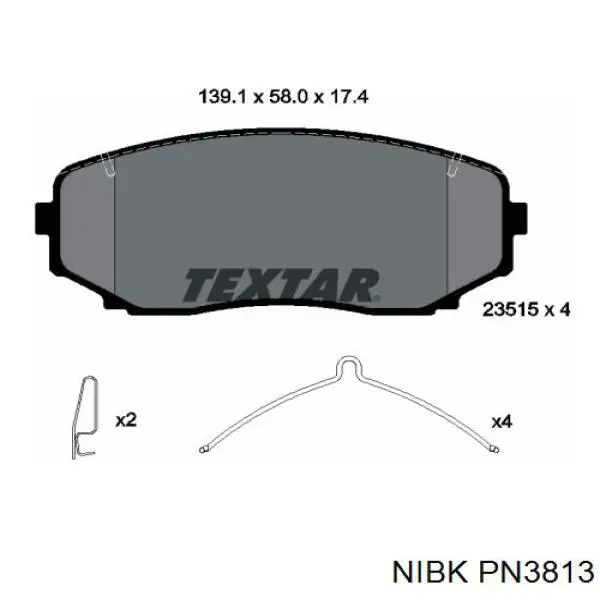 Купить PN3813 Nibk Колодки тормозные