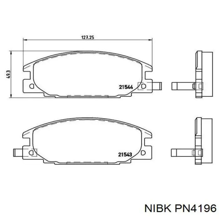 PN4196 Nibk Колодки передние