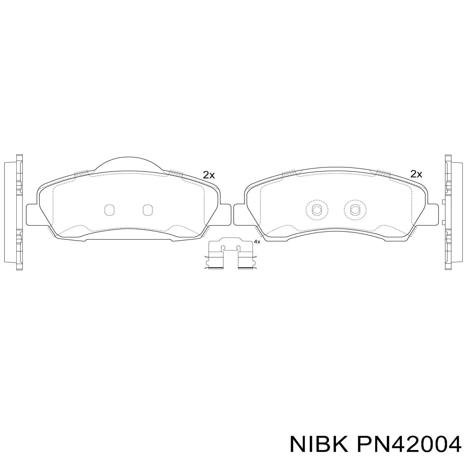 PN42004 Nibk колодки тормозные передние дисковые