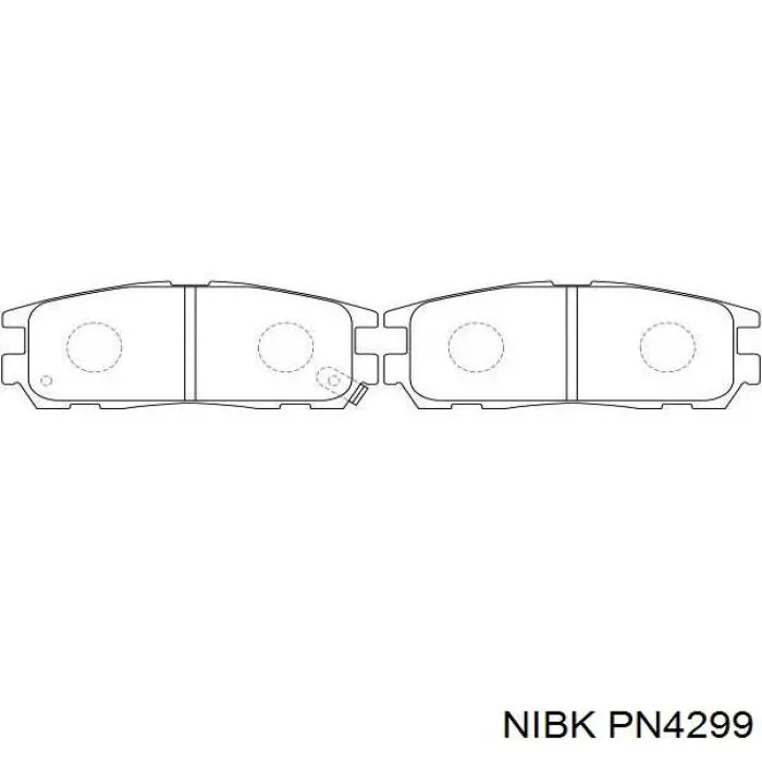 PN4299 Nibk колодки тормозные задние дисковые