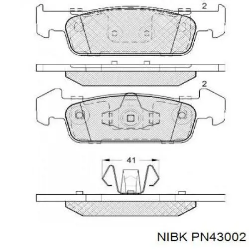 Передние тормозные колодки PN43002 Nibk