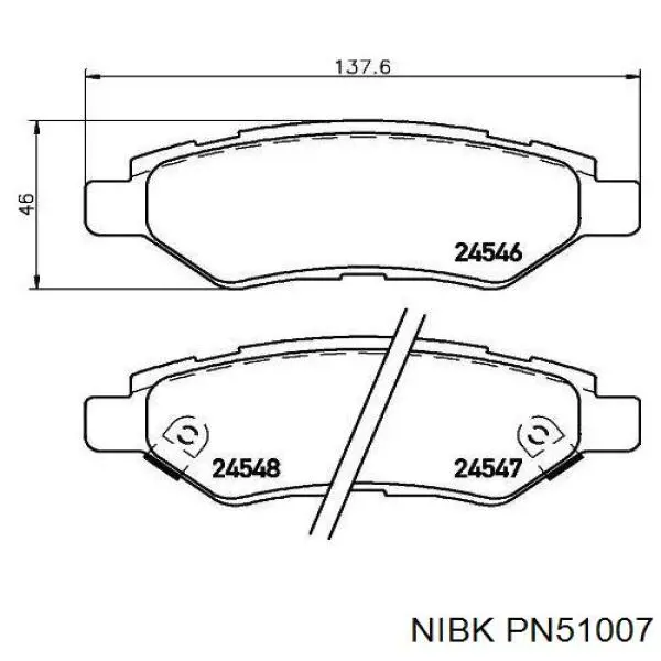 Задние тормозные колодки PN51007 Nibk