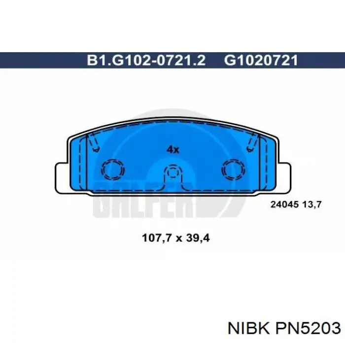 PN5203 Nibk Колодки тормозные дисковые комплект
