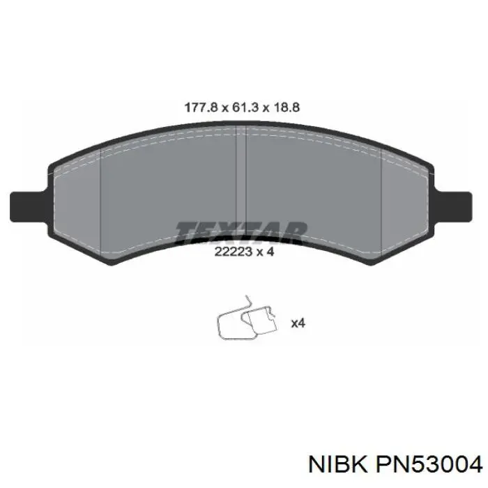 Передние тормозные колодки PN53004 Nibk