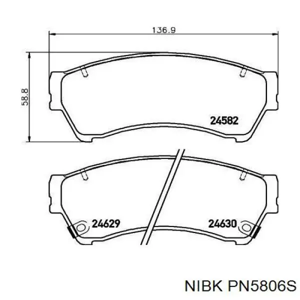 Купить PN5806S Nibk Колодки тормозные