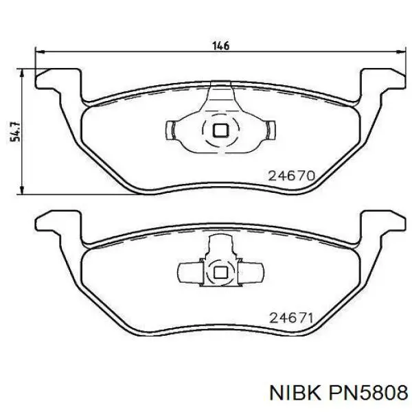 Задние тормозные колодки PN5808 Nibk