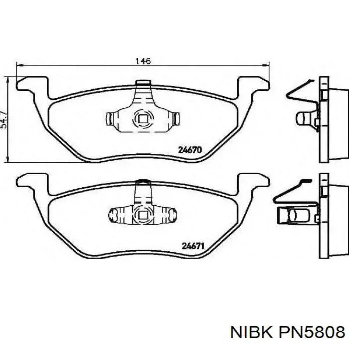 Колодки дисковые  Nibk PN5808 цена, от 22.07 USD