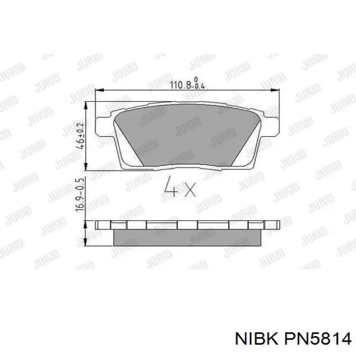 Задние тормозные колодки PN5814 Nibk