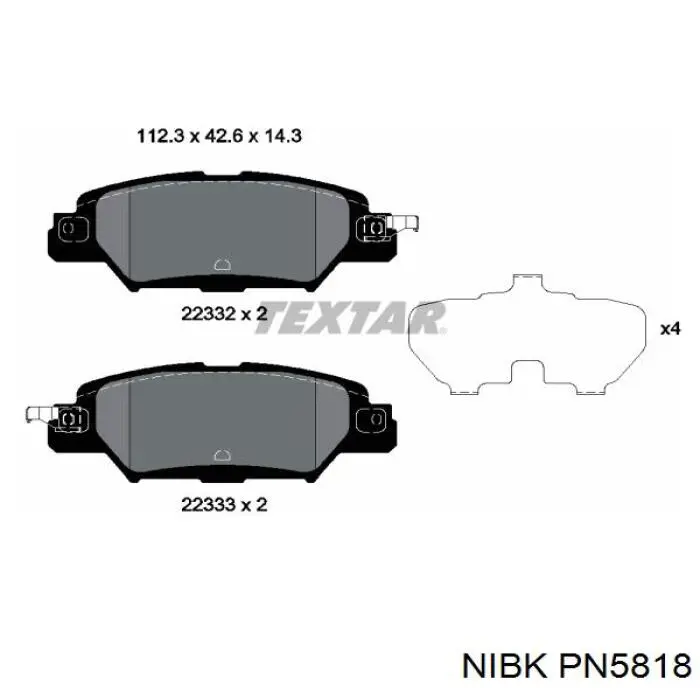 PN5818 Nibk Колодки тормозные дисковые комплект
