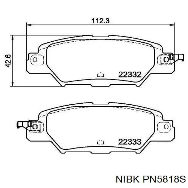 Колодки дисковые  Nibk PN5818S цена, от 25.88 USD