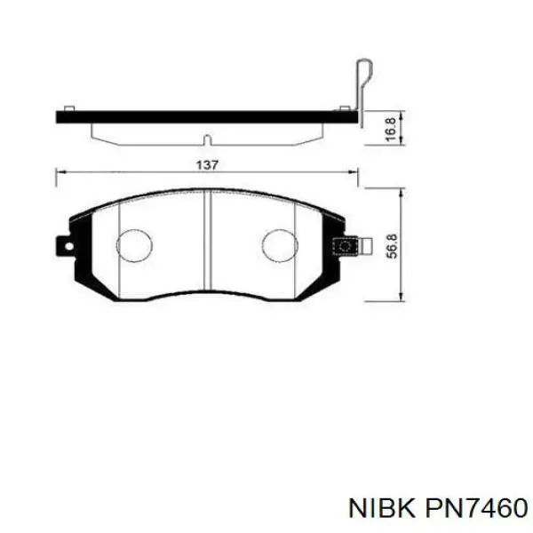 PN7460 NIBK Pastillas de freno delanteras original y equivalente