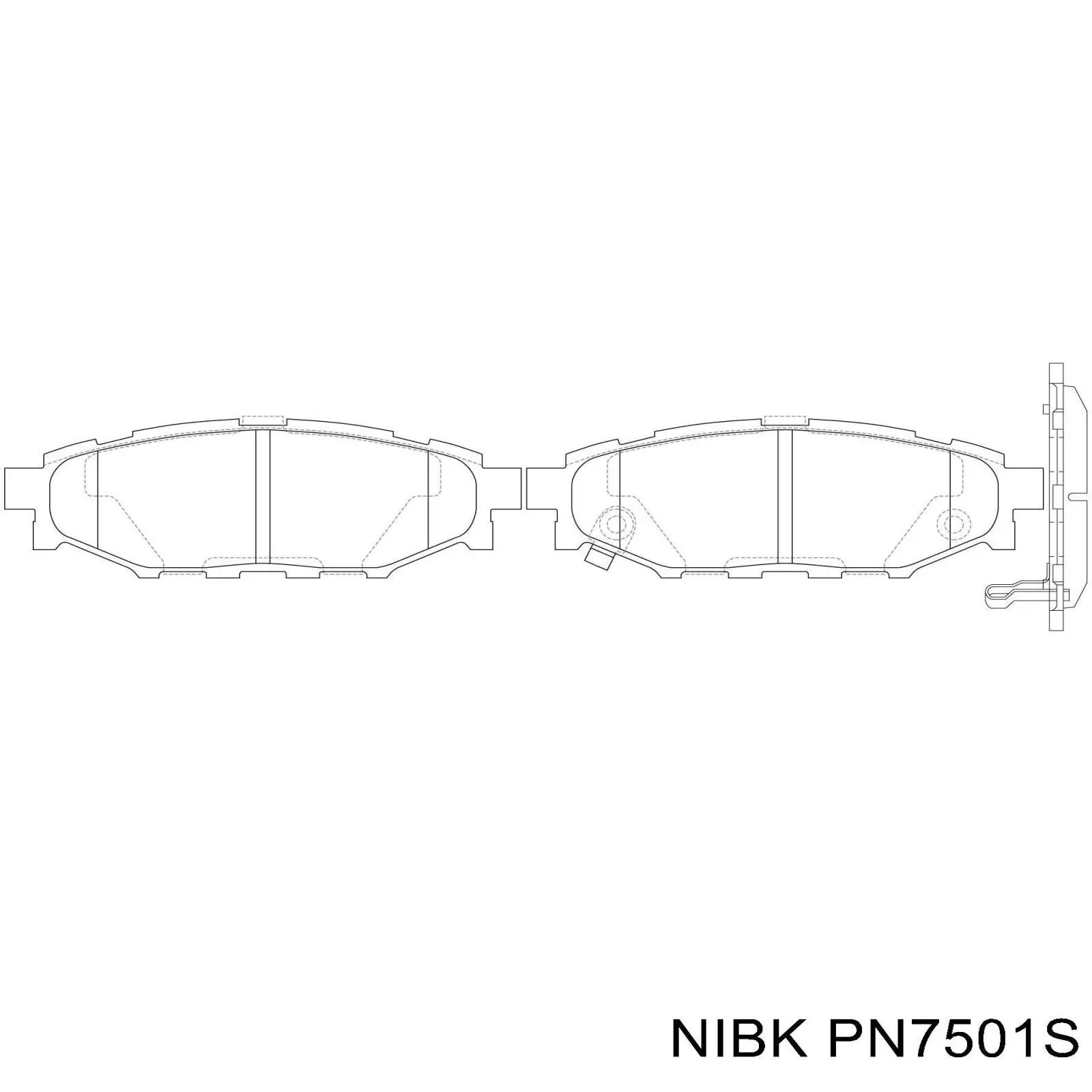 Купить PN7501S Nibk Колодки тормозные задние, дисковые