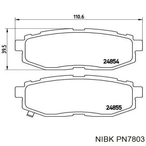 Задние тормозные колодки PN7803 Nibk