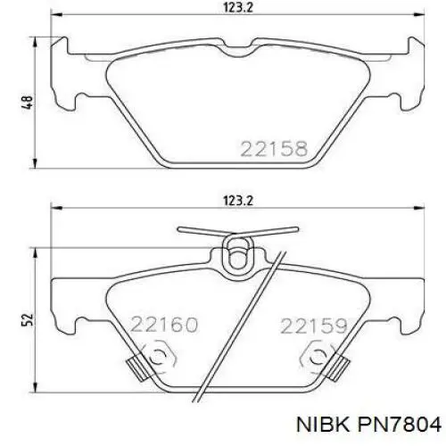 Купить PN7804 Nibk Колодки тормозные задние, дисковые