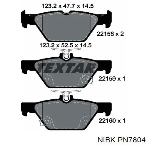 Задние тормозные колодки PN7804 Nibk