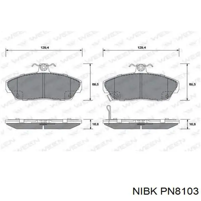 Колодки Nibk PN8103 цена, от 17.29 USD