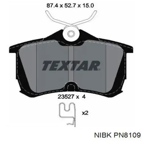 Колодки дисковые  Nibk PN8109 цена, от 19.00 USD