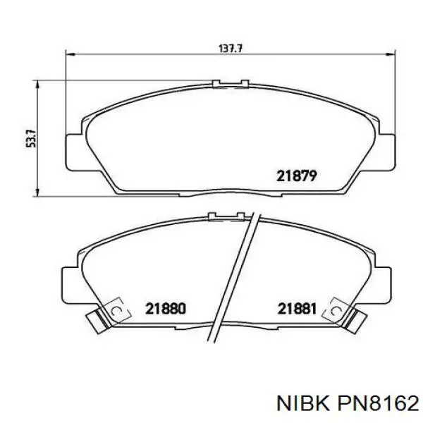 Купить PN8162 Nibk Колодки тормозные